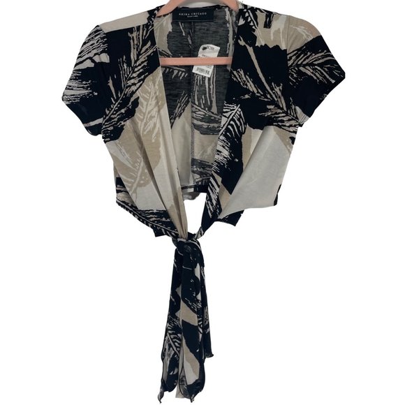 Akira Chicago Tops - NWT Akira Chicago Women's Size Medium Black/White/Tan Crop Top W/ Sash